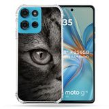 Cokitec Motorola G75 5G Dier Kat Grijs Versterkte Hoes