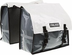 Falkx Fietstas Bisonyl Dubbel Wit/grijs 40l