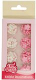 FunCakes Suikerdecoraties - Bloemenmix Wit/Roze - 64 Stuks