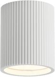 Artdelight Plafondlamp Toulouse ribbel Ø 11 cm gips wit