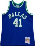 Mitchell & Ness NBA-shirt Dallas Mavericks Dirk Nowitzki 1998/99 Blauw Maat M