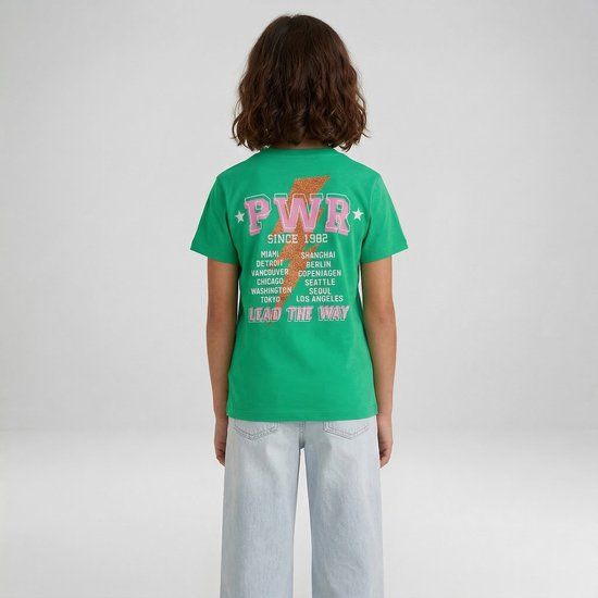 Cars Jeans T-shirt Milva jr. meisjes 128 Katoen Ronde hals AOP SEA GREEN