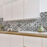 Spatbescherming CREARREDA Cementine spatbescherming-sticker voor de keuken, zelfklevend, taupe, 180 x 60 cm, 100% gemaakt in Italië, met niet-giftige inkt, vlamvertragend en waterbestendig, 67134