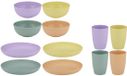 Alpina Camping Servies - Kinderservies - Plastic Bekers, Borden en Schaaltjes - 12 Stuks - Vaatwasserbestendig