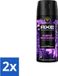 AXE Spray déodorant Patchouli Violette Parfum frais et épicé 150 ml Lot économique 2 pièces