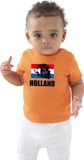 Bellatio Decorations Shoppartners Bv Oranje fan t-shirt voor baby / peuters - met leeuw en vlag - Holland / Nederland supporter - Koningsdag / EK / WK shirt / outfit 12-18 mnd