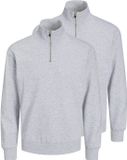 Jack & Jones Heren sweattroyer 2 pack Bradley light grey melange XXL