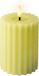 Lumineo Luxe LED Bougie/Bougie Pilier - Vert Nervuré - D7,5 x H12 cm - Minuterie