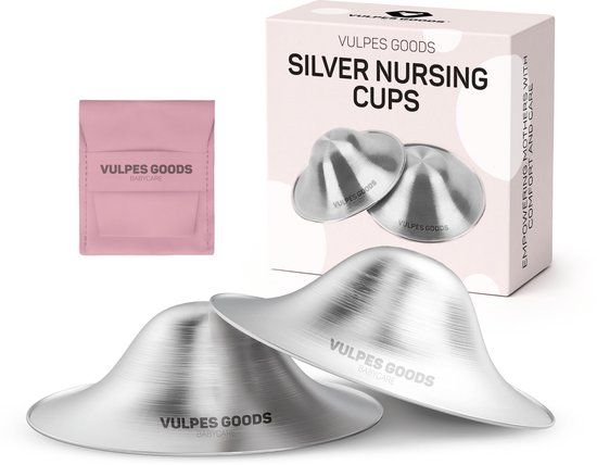 Vulpes Goods® Babycare Zilveren Tepelkapjes – Maat M