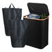 Relaxdays Vuilnisbak 140 L Rechthoekig Bamboo, Glasvezel, Stof/Weefsel, Kunststof, Polyester Zwart