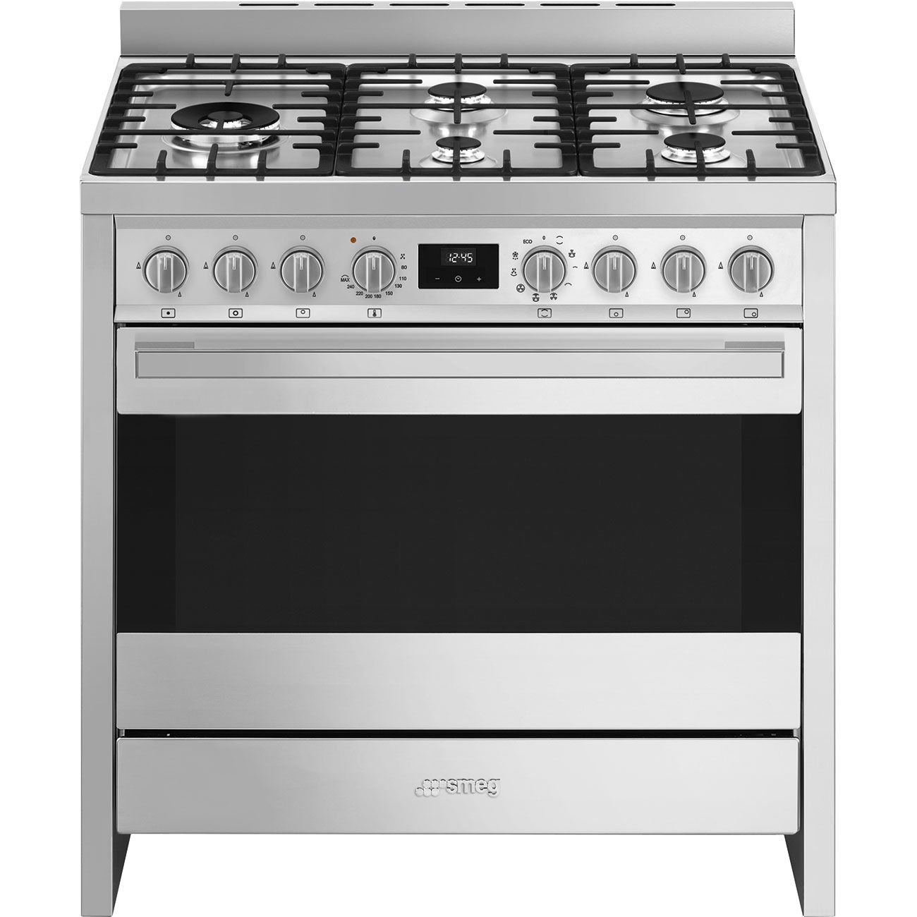 Smeg B95GMCX2 Freestanding Cooker - Gas Hob - Black, Stainless steel