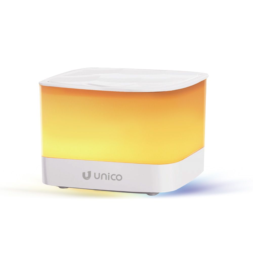 NONE UNICO Cube Aromatherapie Luchtbevochtiger Afstandsbediening Timer 800ml 7 Kleuren LED Nachtlampje DC24V Wit RoHS Conform