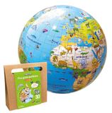 Caly Globe Mijn opblaasbare wereldbol "Les animaux" Frans ref 057KF