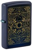 Zippo - Elements Design Blauw/Goud Metaal Gas Aansteek