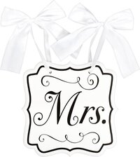 Amscan Mrs. Bordje - 23,5 x 24,5 cm - Wit/Zwart