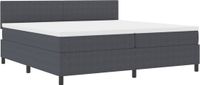 vidaXL Boxspring bed Donkergrijs en Wit 200 x 200 cm Corduroy stof