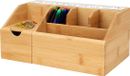 Eleganza Pennenbak bureau organizer - bamboe hout - 24 x 15 x 11 cm - 6-vaks
