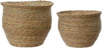 Decoris Bloempot set van gerecycled kunststof L.dia32cm S.dia27cm voor binnen of buiten Handgemaakt