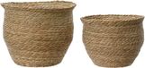 Decoris Bloempot set van gerecycled kunststof L.dia32cm S.dia27cm voor binnen of buiten Handgemaakt