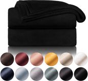 Blumtal Fleece Deken Super Zacht Fleece Plaid 220x240 cm Zwart