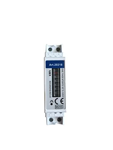 AS-Schwabe DIN-rail wisselstroommeter 230V, 1-fasig, SDM120A, 230V, 50Hz, 0,25-5(45)A, rollenteller, 5+1-cijferig analoog, wit, 62511