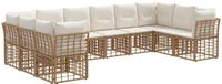 vidaXL - Buiten - bank - set - Natuurlijk - en - Crème - Wit - Polyester