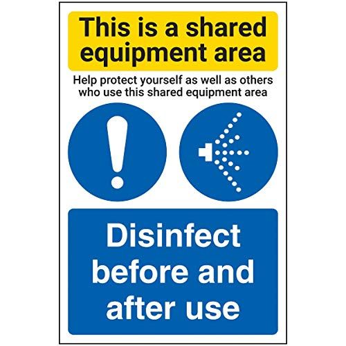 V Safety CV061AU-S Vsafety Gedeelde Apparatuur Gebied/desinfecteer 200mm x 300mm - Zelfklevend Vinyl