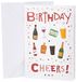 Traditionele Piccadilly Greetings Traditionele verjaardagskaart - 17,8 x 12,7 cm, rood, geel, zwart, bruin, eiken