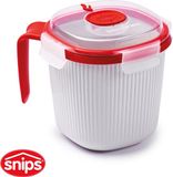 Snips Magnetron Magnetronmok - Mok met Handgreep - 0,7 L - Rood/Wit
