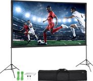 Merkloos Projectiescherm met Standaard, 120 inch, 16:9, 4K 1080 HD Opvouwbaar, Kreukvrij, Met Draagtas en Grondpennen, Voor Thuisbioscoop, Bioscoop, Filmavond In De Achtertuin