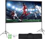 Merkloos Projectiescherm met Standaard, 120 inch, 16:9, 4K 1080 HD Opvouwbaar, Kreukvrij, Met Draagtas en Grondpennen, Voor Thuisbioscoop, Bioscoop, Filmavond In De Achtertuin