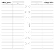 Filofax - vulling personal - telefoonnummers -wit