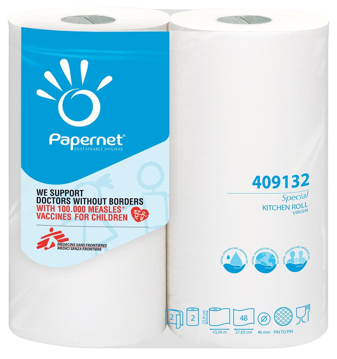 Papernet keukenrol wit - 2 rollen