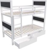 Happiq Fioren lit superposé pour enfants - 90x200 cm - Blanc