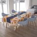 Bonamaison Tafelkleed, Anti-Mold, Sneldrogend, Waterdicht, 100% Polyester Tafellaken, Oranje, gebroken wit, 140 x 200 Cm