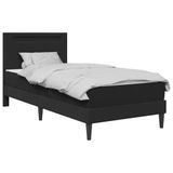 vidaXL Bedframe met LED-stripverlichting Zwart 90 x 200 cm Kunstleer