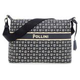 Pollini Heritage schoudertas met all-over-logo, damestas, donkerblauw/donkerblauw, Eén maat