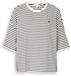 Tom Tailor - T-shirt ample à rayures - Taille S - blanc cassé bleu marine rayé