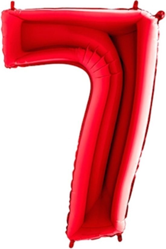 - Folieballon cijfer '7' rood (100cm)