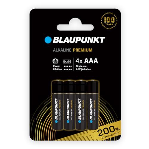 BLAUPUNKT AAA PREMIUM alkalinebatterijen, verpakking van 4, voor gamecontrollers en speelgoed, LR03BPR/4CP