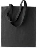 Merkloos / Sans marque Shopper schoudertasje - zwart - katoen - 38x42 cm - met hengels - 11 liter - boodschappentas
