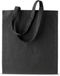 Merkloos / Sans marque Shopper schoudertasje - zwart - katoen - 38x42 cm - met hengels - 11 liter - boodschappentas