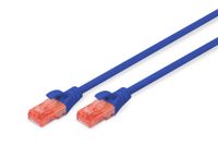 DIGITUS LAN-kabel Cat 6 – 3 m – U/UTP ongeschermd – 1 Gbit/s – 250 MHz – PoE++ – AWG 27/7 – LSZH – RJ45-netwerkkabel – patchkabel – compatibel met Cat6A en Cat5e – blauw