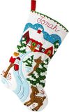 Bucilla Kerstmis, Winter Dagen 18 "Vilt Applique Stocking Making Kit, Perfect voor DIY Vakantie Needlepoint Arts and Crafts, 89464E