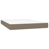 vidaXL Boxspringbed met matras, taupekleurig, 140x190 cm