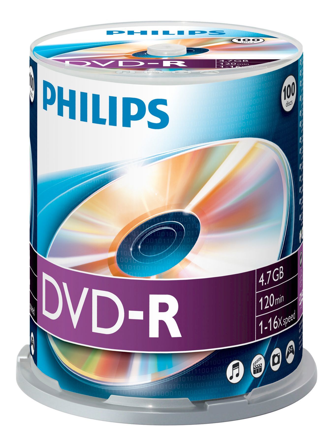 Philips DVD-R - 4.7GB - 16x - 100 stuks