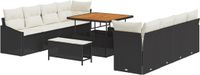 vidaXL Tuinbank Set Zwart/Crèmewit