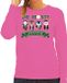 Bellatio Decorations Foute Kersttrui/sweater dames - de hosti band - roze - kerstmuziek - band XS