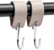 Brute Strength - Leren S-haak hangers - Licht Grijs - 2 stuks - 12,5 x 2,5 cm