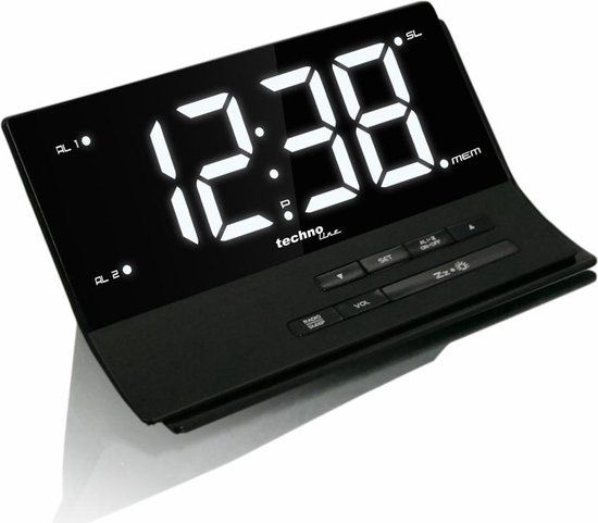 Technoline WT 482 wekkerradio - zwart - wit LED
